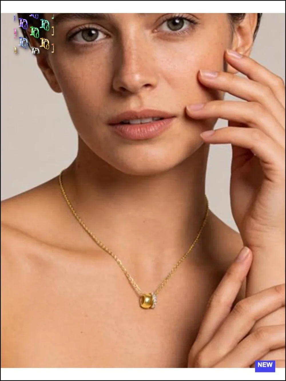 14K Gold Plated Layered Necklace Set with CZ Hypoallergenic Dainty Stackable